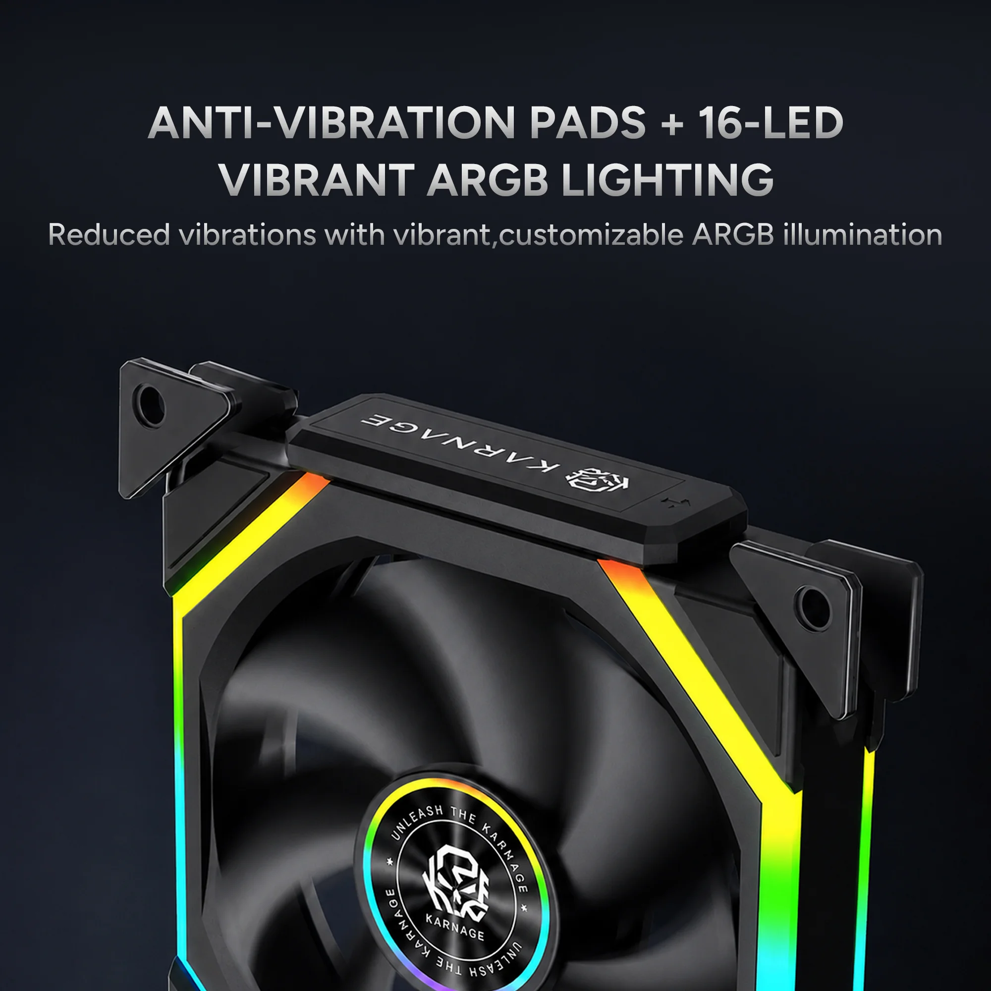 Karnage Ignite V3 ARGB Case Fan - Black - View 3