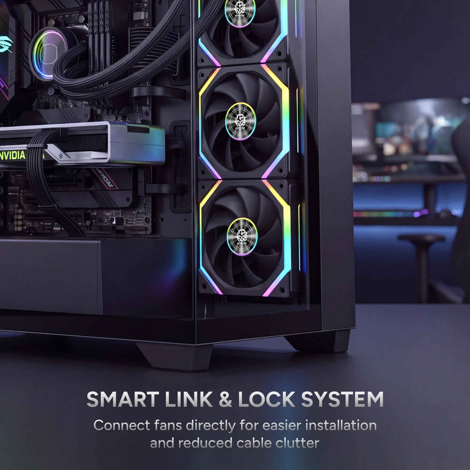 Karnage Ignite V3 ARGB Case Fan - Black - View 5