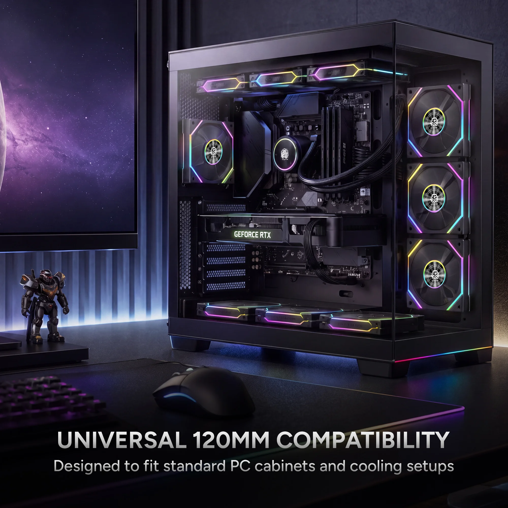 Karnage Ignite V3 ARGB Case Fan - Black - View 6
