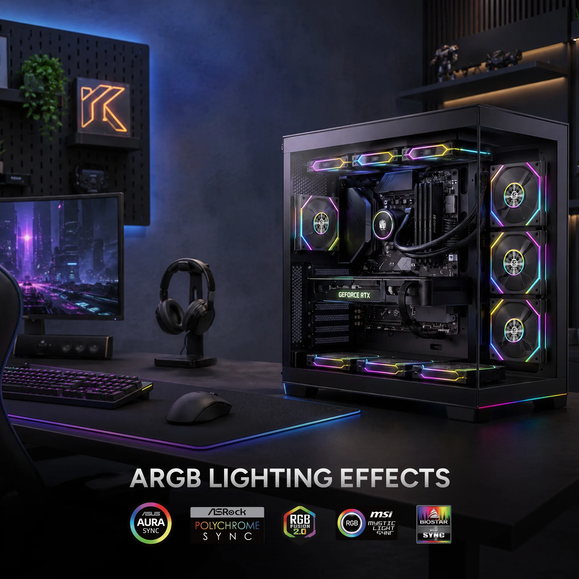 Karnage Ignite ARGB Case Fan - Black - View 9