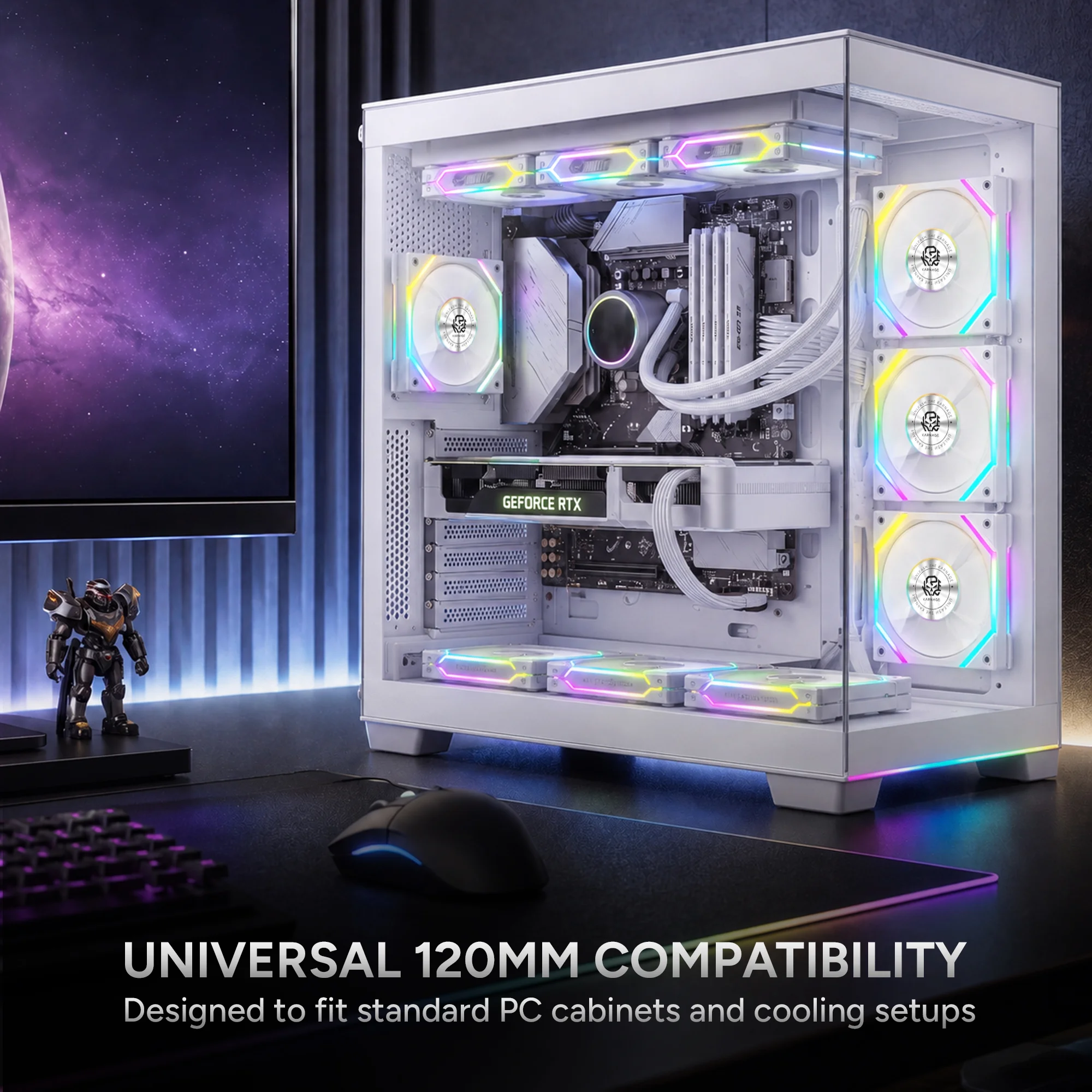 Karnage Ignite V3 ARGB Case Fan - White - View 6