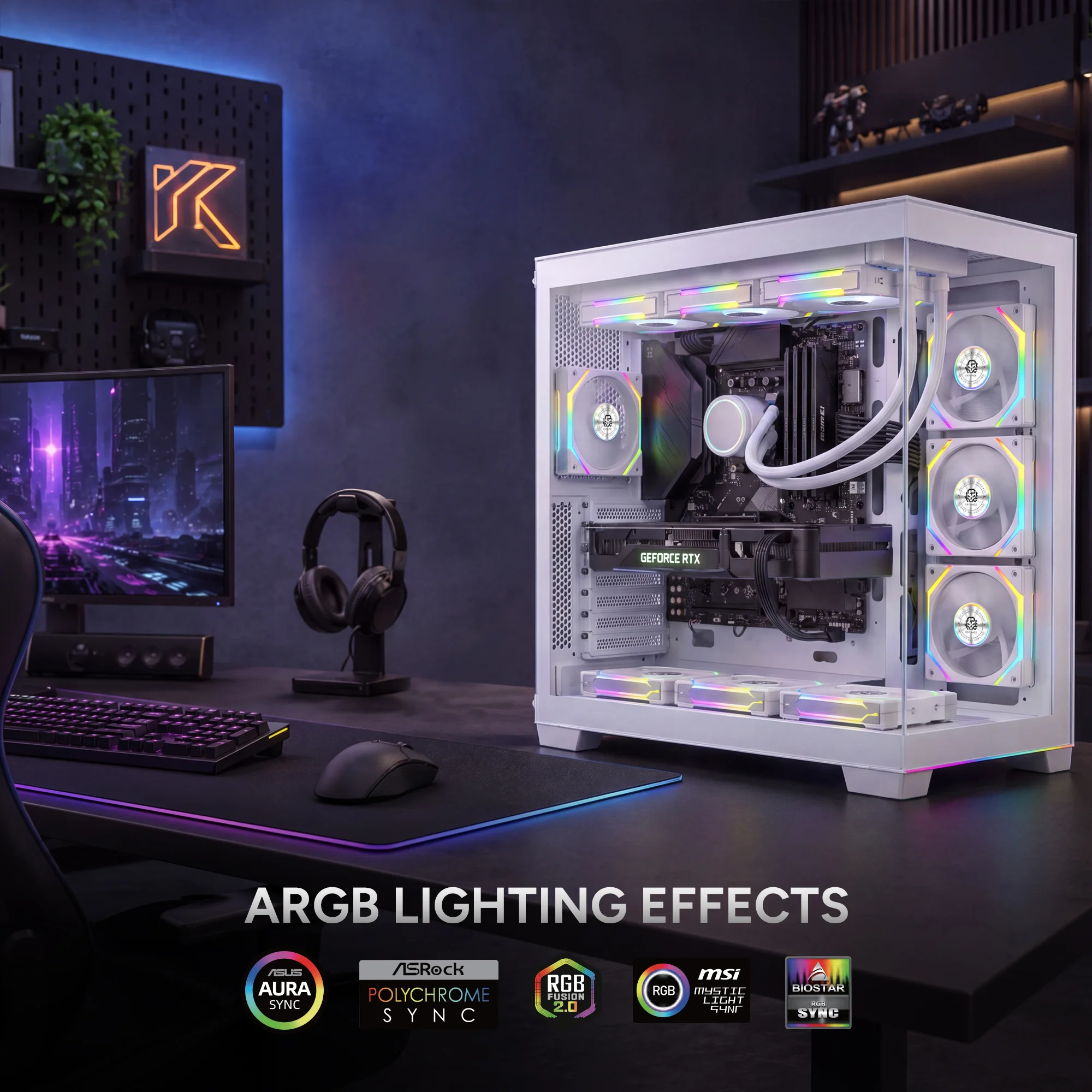 Karnage Ignite ARGB Case Fan - White - View 9