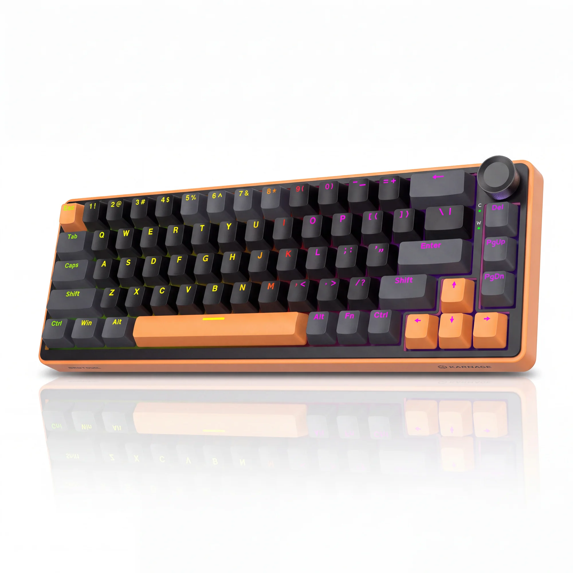Karnage Sentinel Mechanical Wired RGB Gaming Keyboard - Orange Black